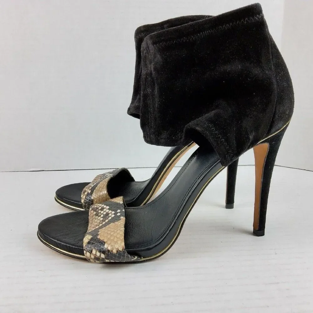 Coach Women's Jennifer Snake Print Band Ankle Heels Shoes Size 10B